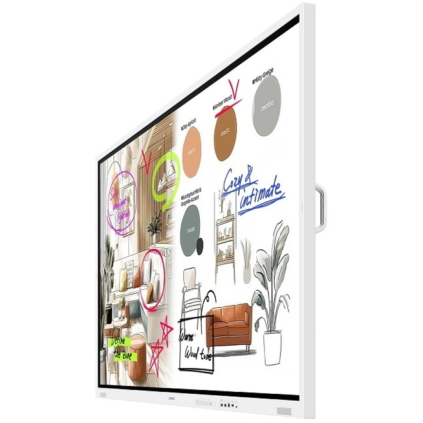 SAMSUNG FLIP PRO DIGITAL FLIPBOARD -näyttö, WM75F-X, 75" UHD, ETU (USB-C PD 65W, USB SOC, USB HUB) TAKA (HDMI IN/OUT, TOUCH OUT,