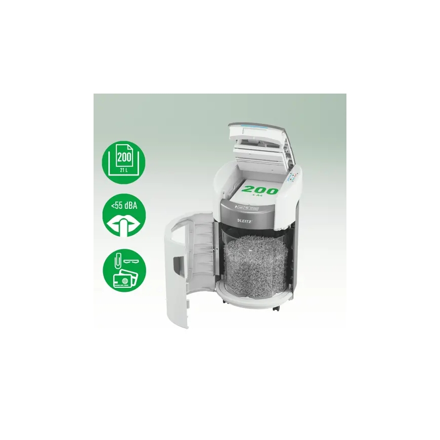 Leitz IQ OptiMax Autofeed Small Office 200 P5 Micro Cut Paper Shredder – 4