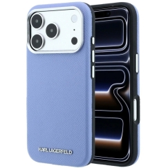 Karl Lagerfeld Teksturētas Ādas Pagarināta Logo MagSafe Lietotne iPhone 17 Pro / 18 Pro - Zila