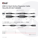 CLUB3D CAC-1406 USB кабель USB 3.2 Gen 1 (3.1 Gen 1) 15 m USB A 5 Gbit/s Черный CLUB3D CAC-1406 USB кабель USB 3.2 Gen 1 (3.1 Gen 1) 15 m USB A 5 Gbit/s Черный
