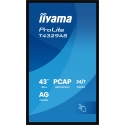 iiyama T4329AS-B1AG PC lamekuvar 108 cm (42.5") 3840 x 2160 pikslit 4K Ultra HD LED Puutetundlik ekr