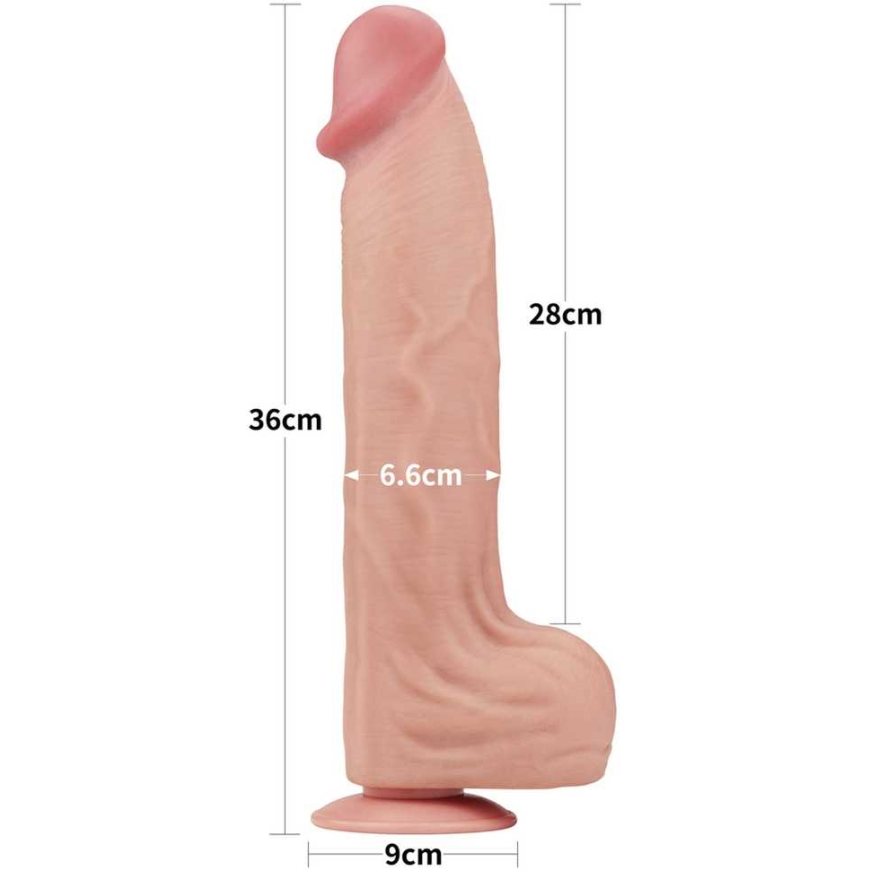 LOVETOY 14 inch king size sliding dual layer dong – 4