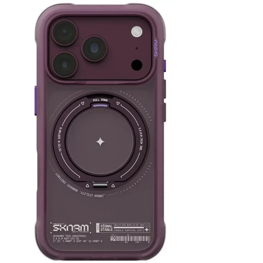 Skinarma Atlas MagSafe Kate + pööratav tugi iPhone 18 Pro / 17 Pro-le, burgundi värv