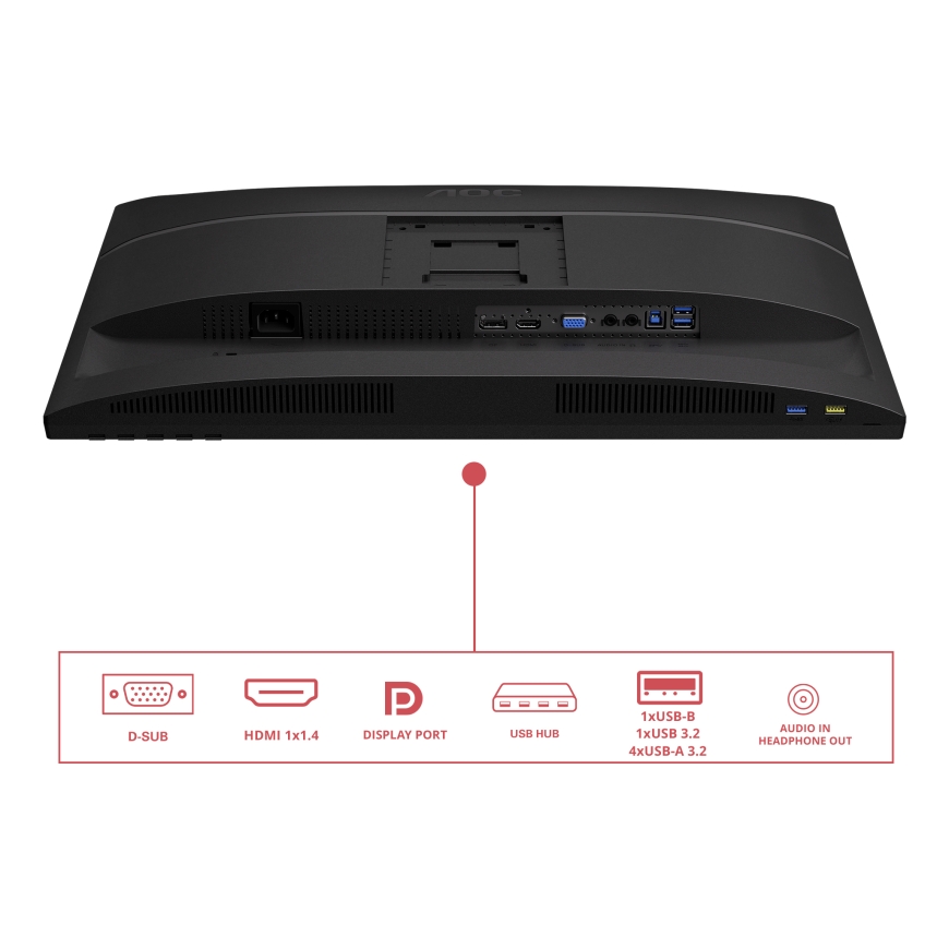 AOC E4 X24E4U kompiuterio monitorius 61 cm (24") 1920 x 1200 pikseliai „Full HD“ LED Juoda – 5