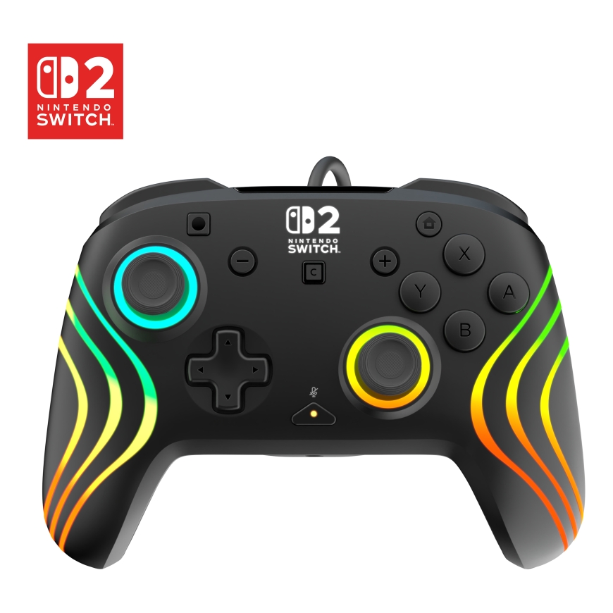 Turtle Beach Afterglow Wave Black Wired RGB Gaming Controller. Officially Licensed for Nintendo Swit