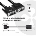 CLUB3D DVI-A TO VGA CABLE M/M 3m/ 9.8ft 28 AWG Musta CLUB3D DVI-A TO VGA CABLE M/M 3m/ 9.8ft 28 AWG Musta