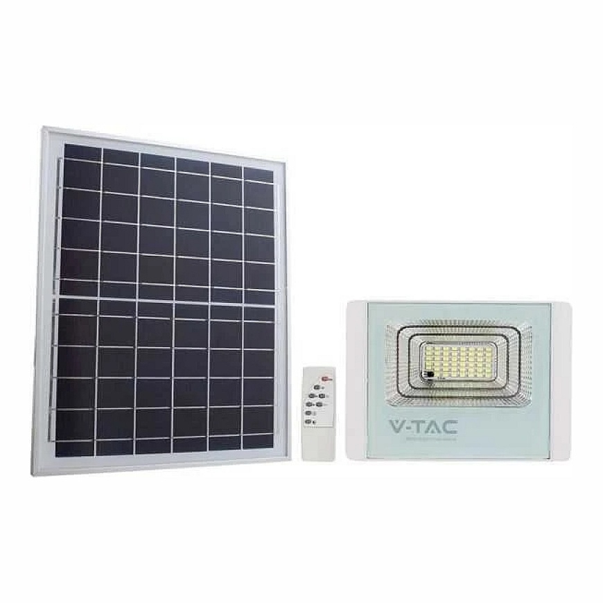 V-tac 40W LED prožektor koos päikesepaneeliga, valge, 6400K
