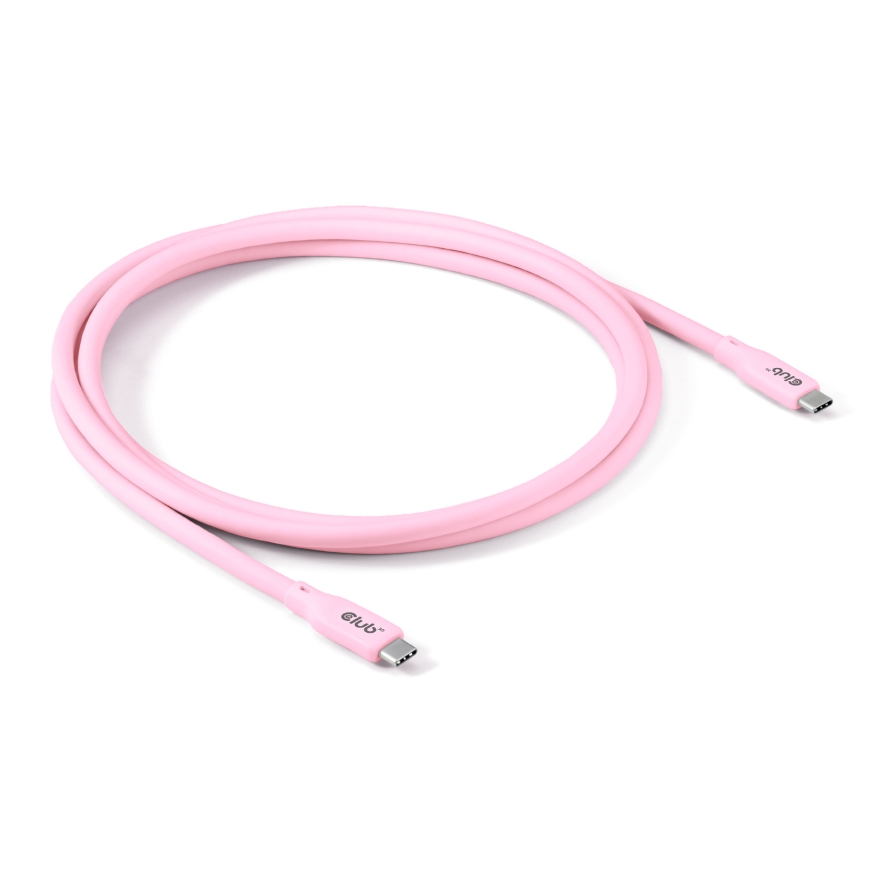 CLUB3D CAC-3002 USB-kaabel USB4 Gen 2x2 2 m USB C 20 Gbit/s 240 W Roosa