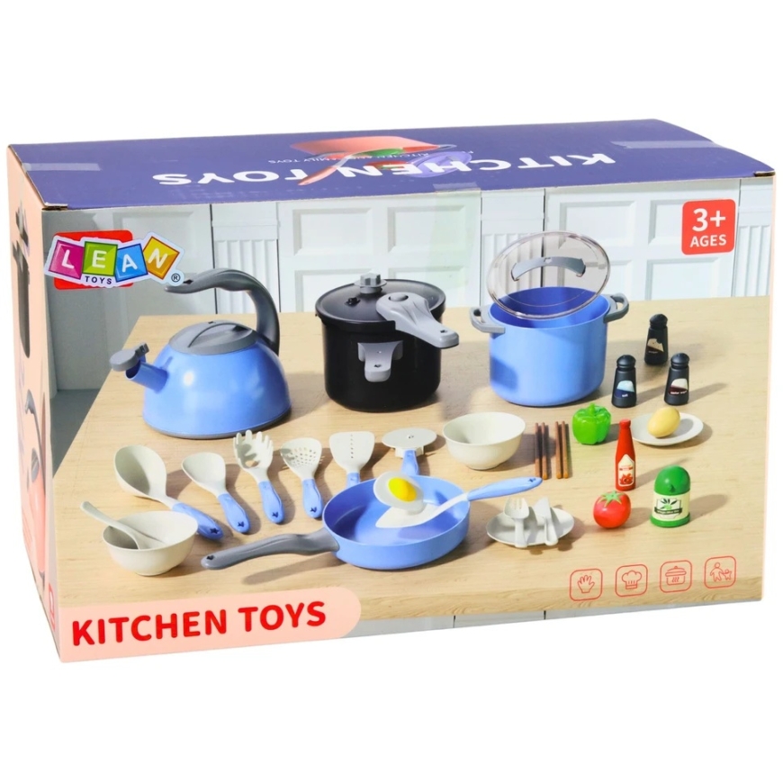 Lean Toys Kitchenware Set Blue 32 pcs. – 5