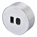 Viking kontaktligzdas modulis A60 1x USB-A 1x USB-C PD sudraba Viking kontaktligzdas modulis A60 1x USB-A 1x USB-C PD sudraba