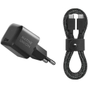 Native Union 30W USB-C nopea GaN-laturi musta + USB-C-kaapeli Native Union 30W USB-C nopea GaN-laturi musta + USB-C-kaapeli