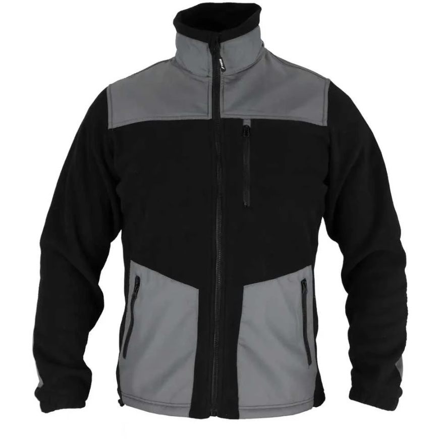 Dedra Paita, Fleece-pusero lisäosilla, 280 g/m2, koko L, musta ja harmaa – 3