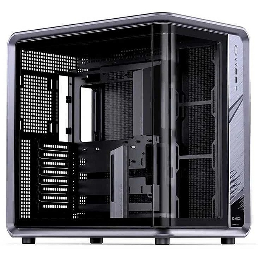 "Jonsplus BO400CG" computer case, mid-tower, ATX, tempered glass – "Gunmetal Gray"