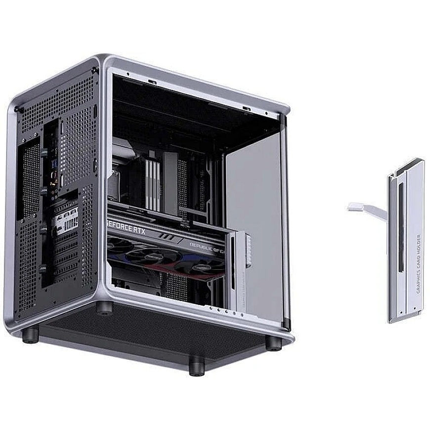 „Jonsplus BO400CG“ kompiuterio korpusas, vidutinio dydžio bokštas, ATX, grūdintas stiklas – „Gunmetal Pilkas“ – 4