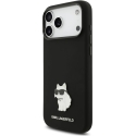 Karl Lagerfeld Silicone Choupette Metal Pin Case for iPhone 18 Pro Max / 17 Pro Max Black