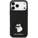 Karl Lagerfeld Silicone Choupette Metal Pin Case for iPhone 18 Pro Max / 17 Pro Max Black