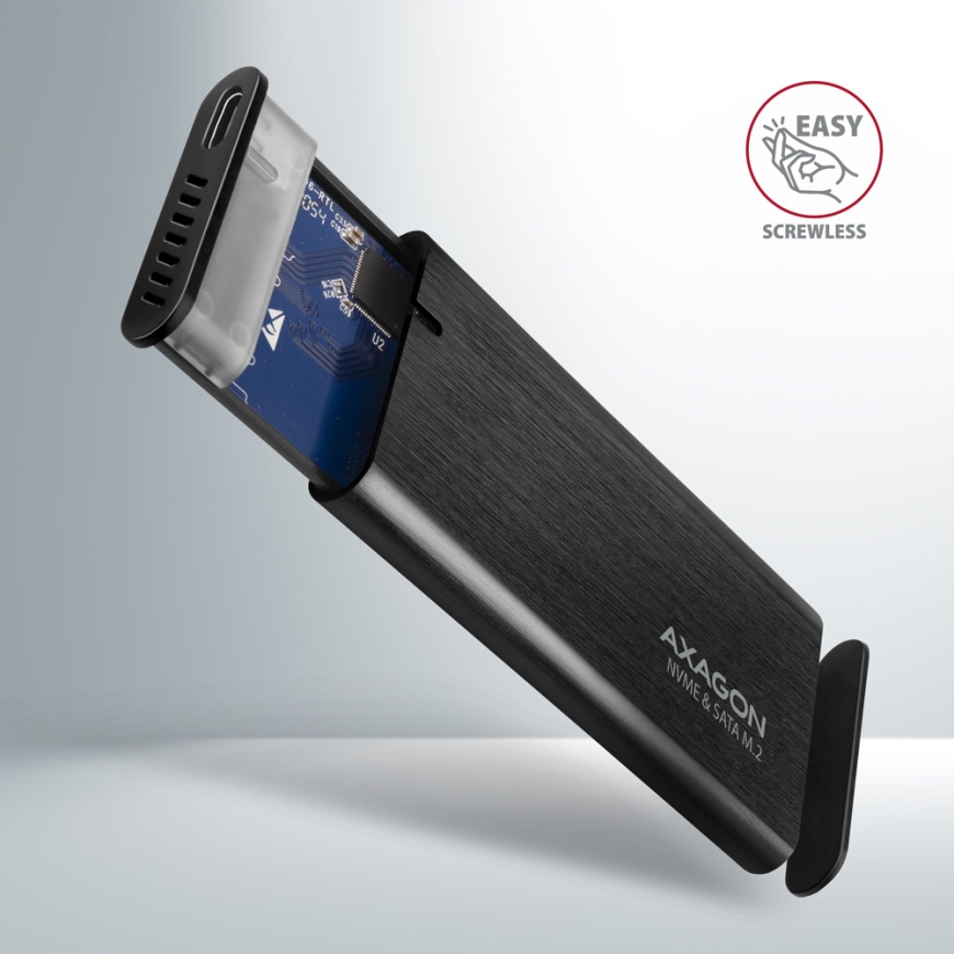 Axagon EEM2-SB2 tallennusaseman kotelo SSD-kotelo Musta M.2 – 3