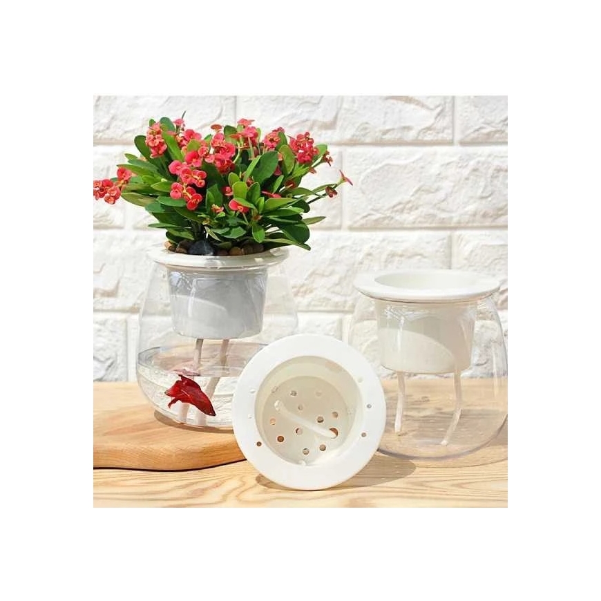 Oliz Savaime laistantis vazonas - 10.2 cm - Baltas - Automatinis augalų laistymas – 5