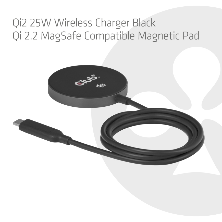 CLUB3D CAC-3027 Qi2 25W Wireless Charger Black Qi 2.2 MagSafe Compatible Magnetic Pad – 5