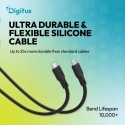 Digitus Digitus Kabelis silikonowy USB, USB4 wersja 2.0, USB 80 Gb/s, 0,5 m, juoda Digitus Digitus Kabelis silikonowy USB, USB4 wersja 2.0, USB 80 Gb/s, 0,5 m, juoda