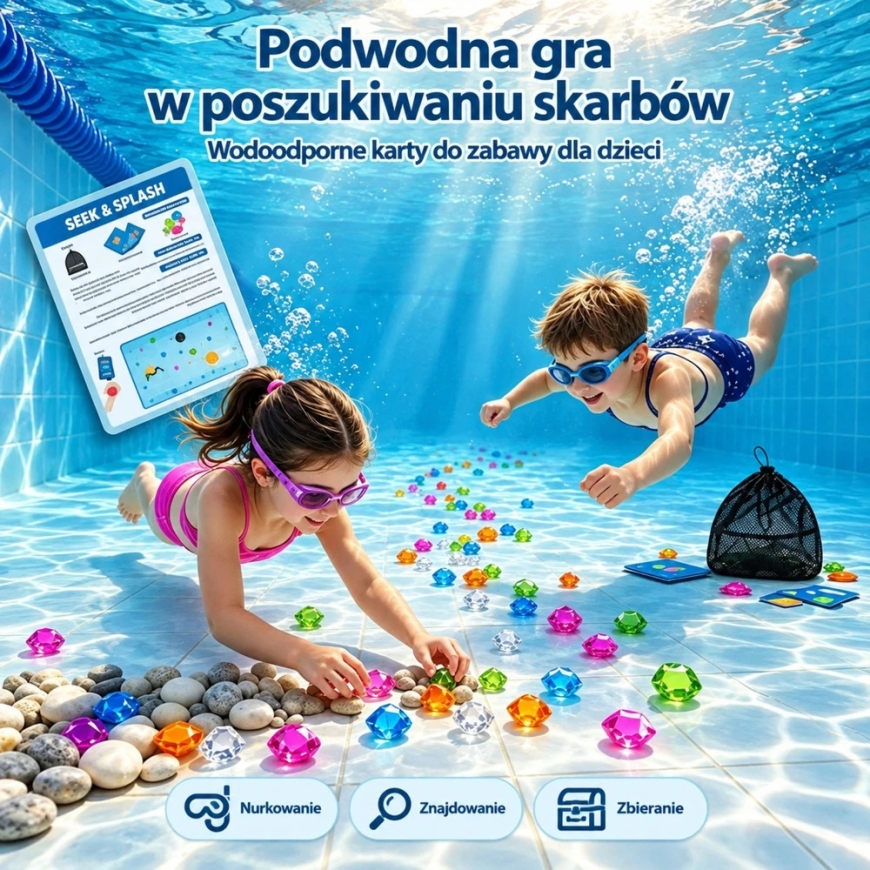 Lean Toys Niršanas spēle ar ūdensnecaurlaidīgām kartēm, daudzkrāsu, 46 gb. – 2