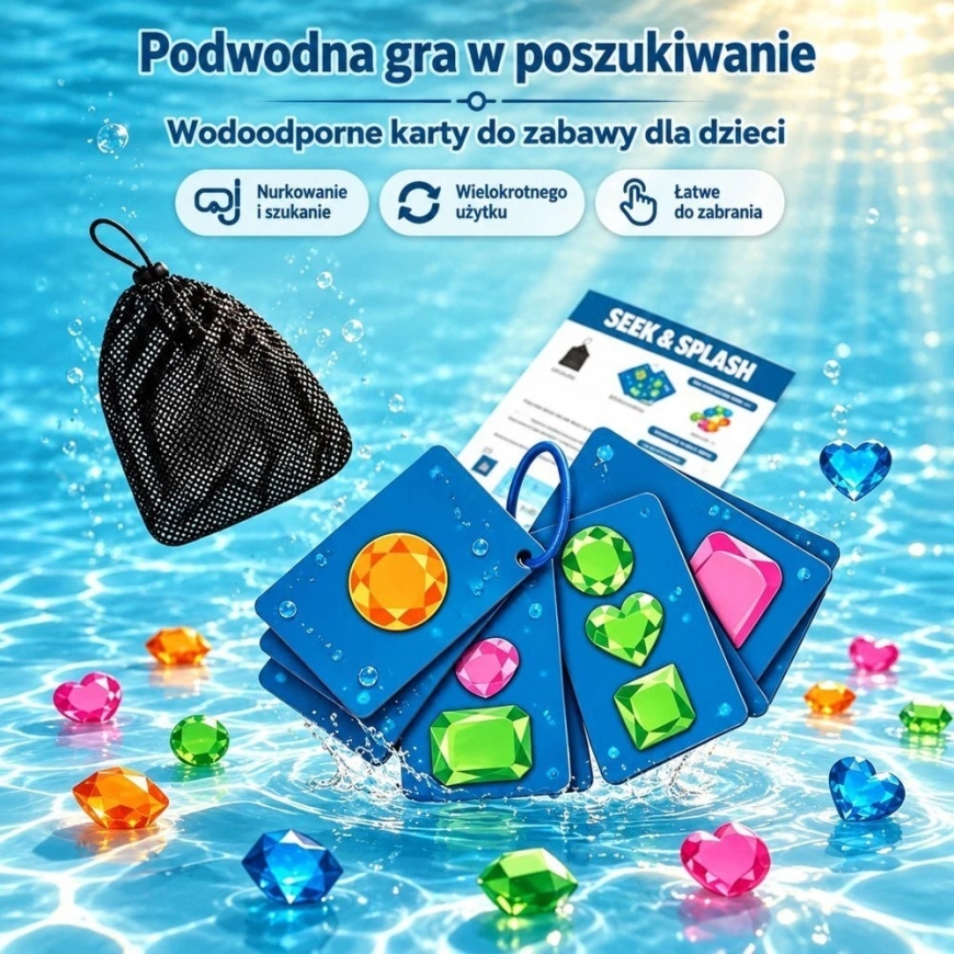 Lean Toys Diving Game with Waterproof Cards, Multicolored, 46 pcs. – 5