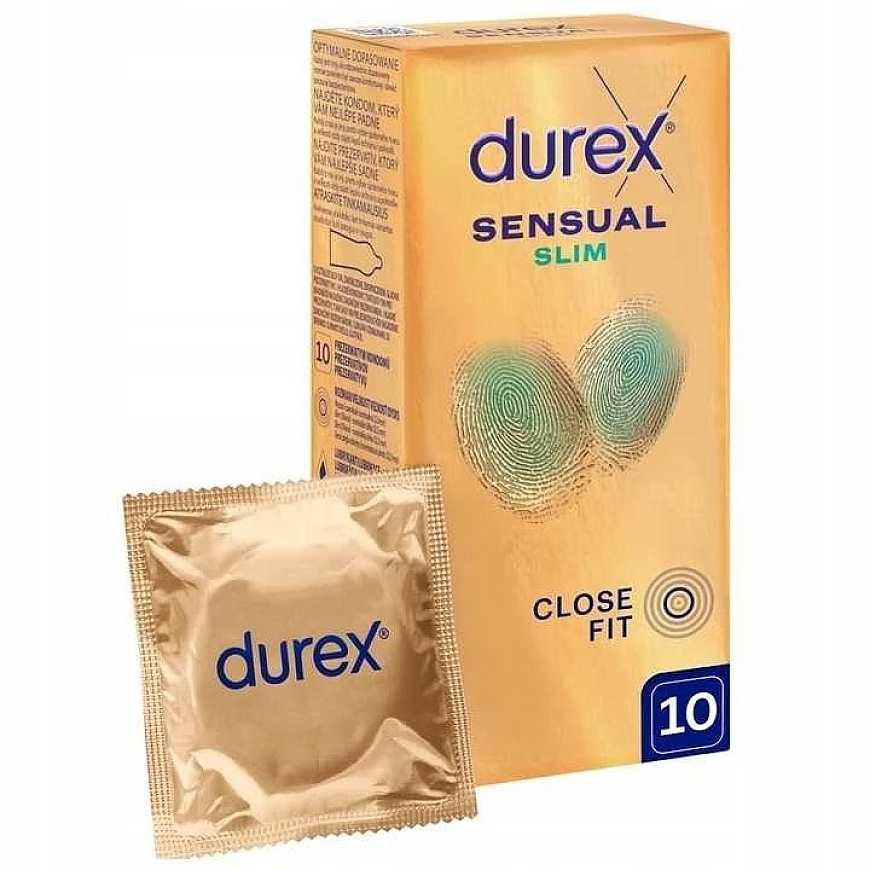 Durex Sensual Slim lateksest kondoomid 10 tk