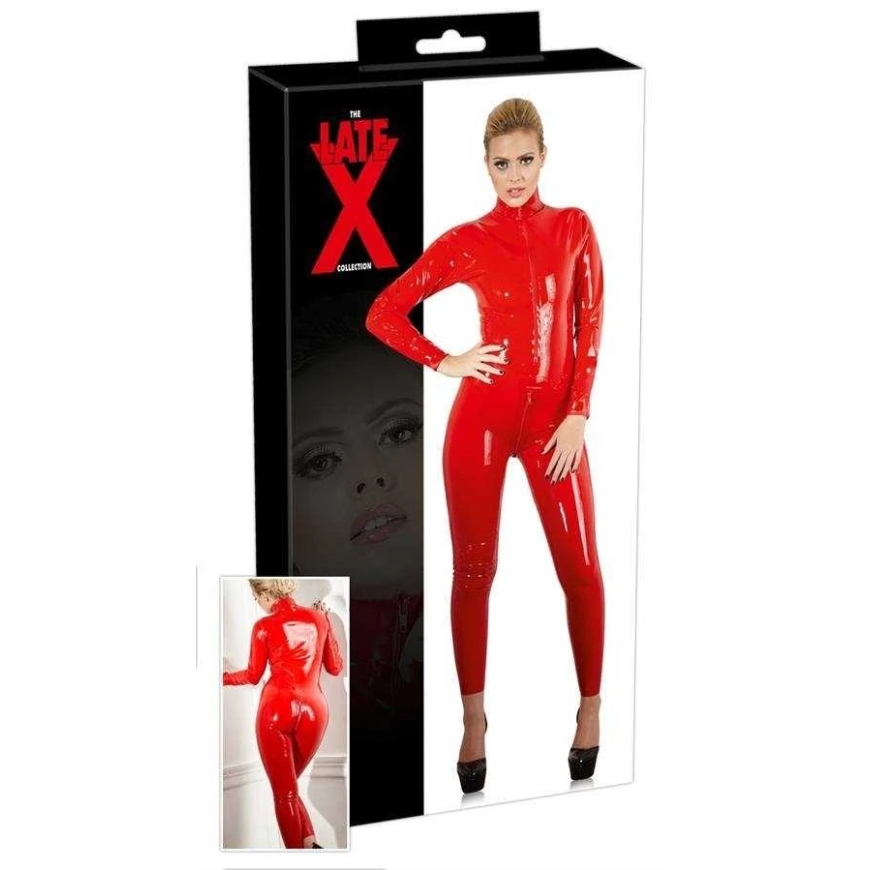 Late X Lateksinis kačių kostiumas raudonas XL – 2