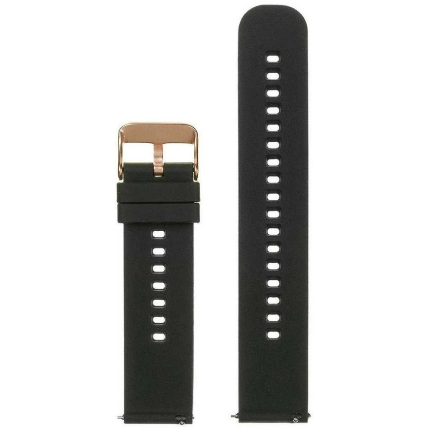Pacific Gumijas Pulksteņa Josta U27 - Melna/Rozā Zelts - 20mm – 2