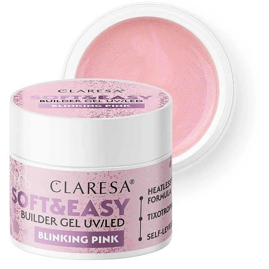 Activeshop Claresa Soft&Easy Builder Gel Blinking Vaaleanpunainen – Rakennusgeeli, 45 g – 4