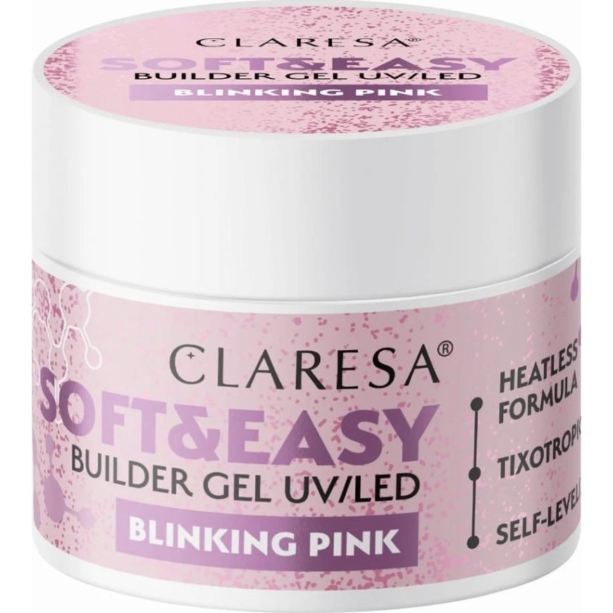 Activeshop Claresa Soft&Easy Builder Gel Blinking Rožinė – Statybinis gelis, 45 g – 5