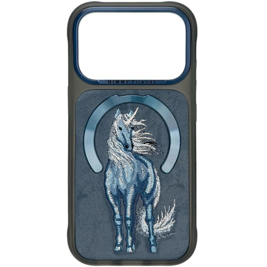 NIMMY Case MAGNETIC FANTASY ANIMAL UNICORN, compatible with MagSafe, designed for IPHONE 18 Pro/17 Pro, blue