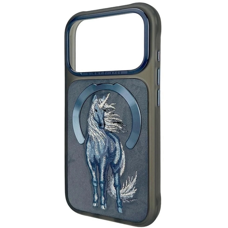 NIMMY Case MAGNETIC FANTASY ANIMAL UNICORN, compatible with MagSafe, designed for IPHONE 18 Pro/17 Pro, blue – 5