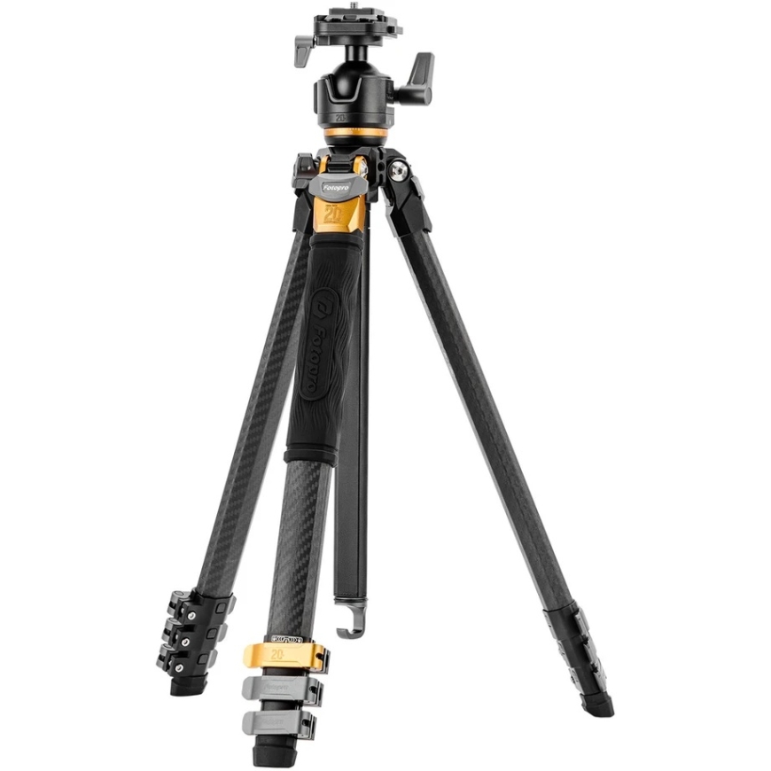 Fotoaparāta statīvs - Fotopro Origin + O 7H Carbon 20. gadadiena Melns/Zelts