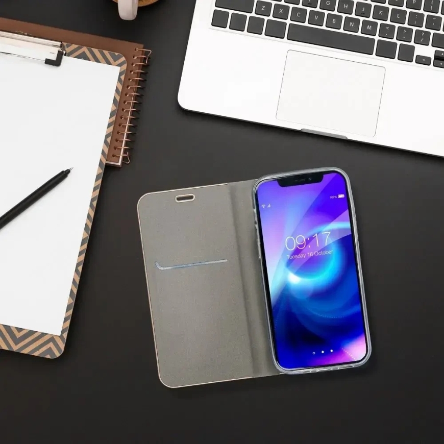 OEM Kaas klapiga Samsung A57 5G Luna Book Kuld Hõbe – 3
