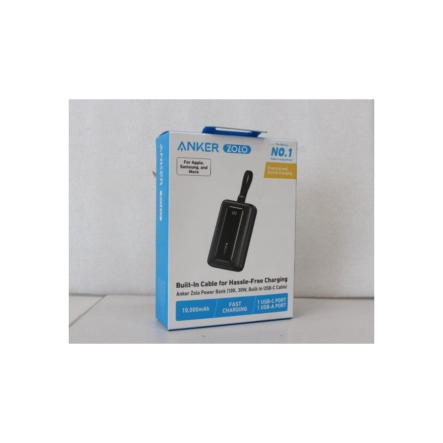 MÜÜK LÕPP. Power Bank koos sisseehitatud USB-C kaabli | A1688H11 | 10000 mAh | Must | DEMO
