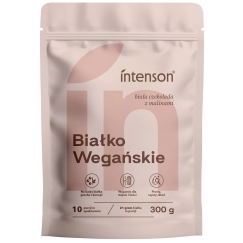 Intenson Veganiški baltymai su baltos šokolado ir aviečių skoniu 300g