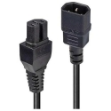 Power Cable - LINDY C14 to C15 Hot Condition Power Cable, 10A/250V, 1 m, Black