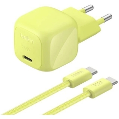 Įkroviklis Belkin Boost Charge USB-C/USB-C 30 W įkroviklis su PD, juodas + kabelis WCA008kq2MGR-B6