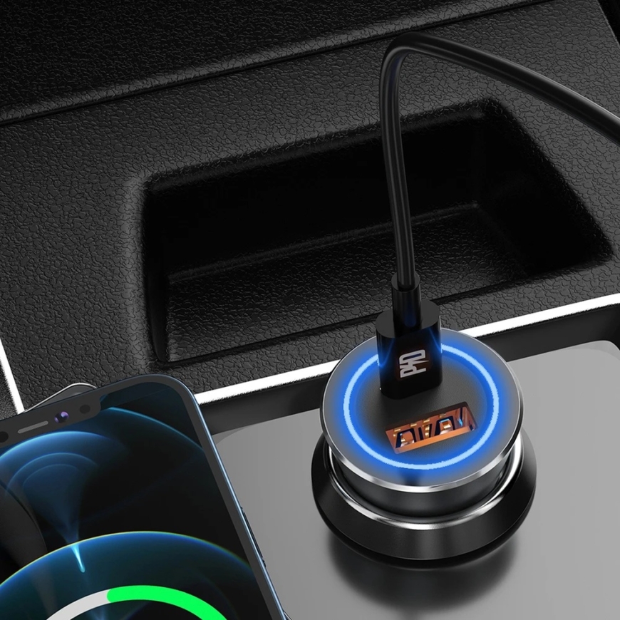 Автомобильное зарядное устройство Dudao R4Max 55W USB-C/USB-A серое – 4