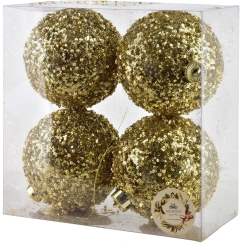 Mondex Since 1986 SANTA LILA 4 Christmas Baubles Set 12 cm