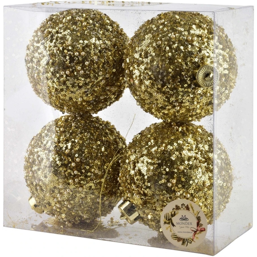 Mondex Since 1986 SANTA LILA 4 Christmas Baubles Set 12 cm