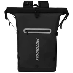 MotoWolf musta MB3B-reppu, jossa on integroitu juomapullo, 21 L