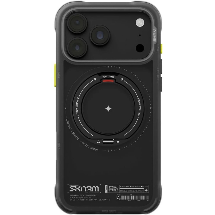 Dēklis Skinarma Atlas MagSafe + rotējošs statīvs iPhone 18 Pro Max / 17 Pro Max, melns