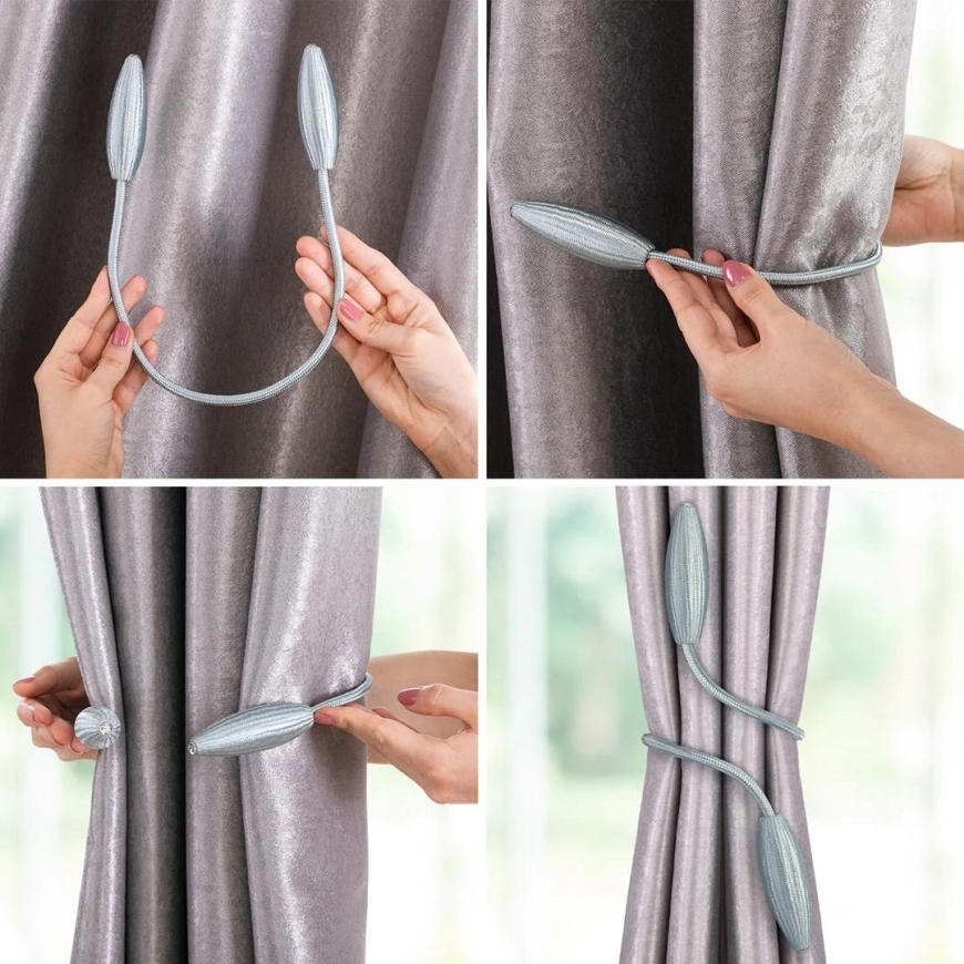 AmeliaHome Brampton Curtain Tiebacks in Soft Pink, 2 pcs – 5