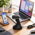 Qoltec Täpselt juhtmevaba baarikoodi skanner 1D 2D + laadimisjaam | QR | EAN | USB Qoltec Täpselt juhtmevaba baarikoodi skanner 1D 2D + laadimisjaam | QR | EAN | USB