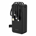 Dudao K11 Max 30000mAh ārējā barošanas avots ar integrētiem kabeļiem - melns Dudao K11 Max 30000mAh ārējā barošanas avots ar integrētiem kabeļiem - melns