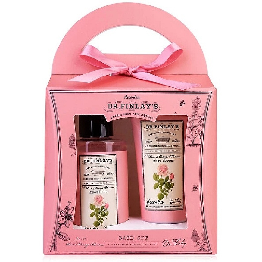 Accentra Rose & Oranžinis Blossom Dr. Finlay`s kūno priežiūros rinkinys - Kūno priežiūros dovanų rinkinys