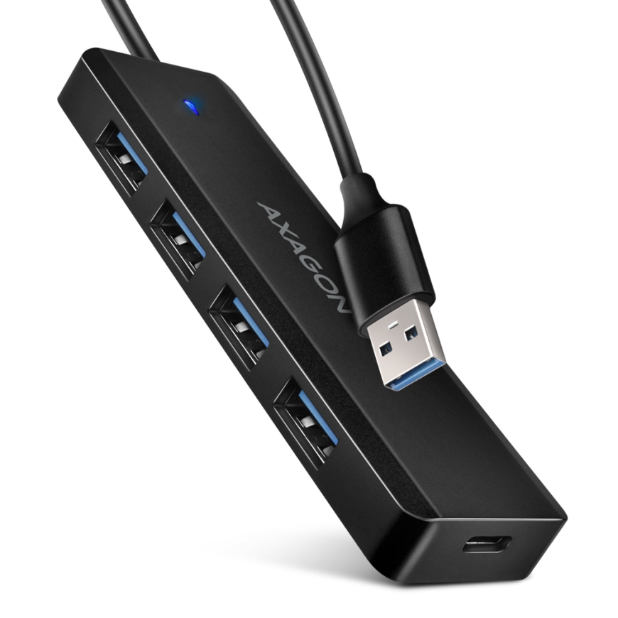 Axagon HUE-C1A keskitin USB 3.2 Gen 1 (3.1 Gen 1) Type-A 5000 Mbit/s Musta