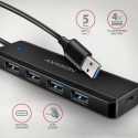 Axagon HUE-C1A jaotur USB 3.2 Gen 1 (3.1 Gen 1) Type-A 5000 Mbit/s Must Axagon HUE-C1A jaotur USB 3.2 Gen 1 (3.1 Gen 1) Type-A 5000 Mbit/s Must